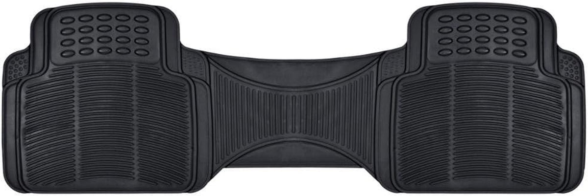 BDK Heavy Duty Rugged Ridged Complementary Rubber Rear Floor Mats Liners, All Weather Protection, Designed for Trucks Cars Sedan SUV