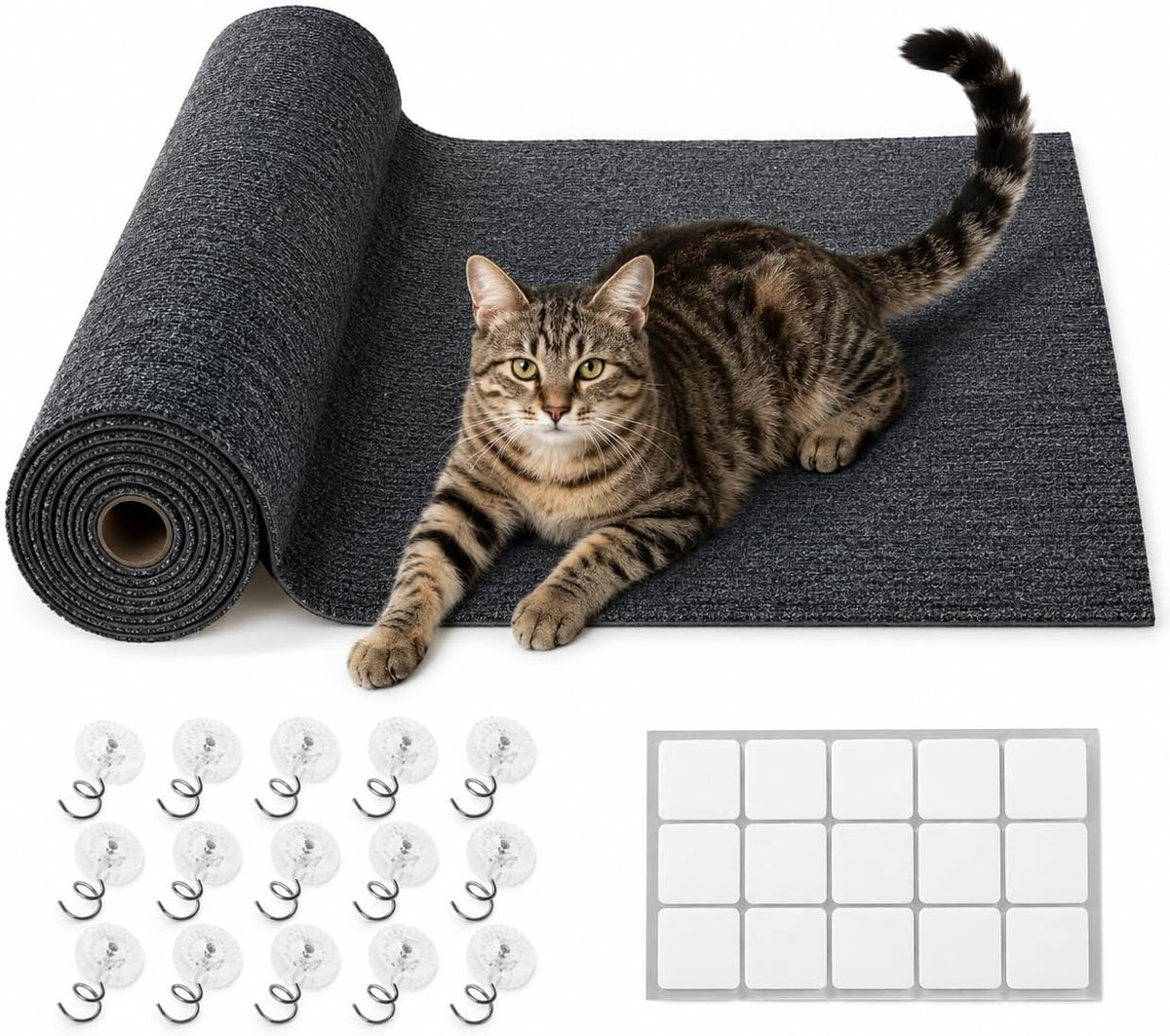 78.7"X15.8" Cat Scratching Mat Self Adhesive Furniture Protector Trim Fit