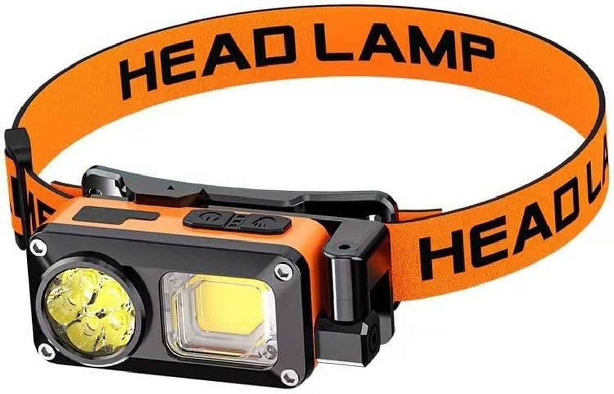 Headlamp Flashlight, Ultra-Light Bright Rechargeable LED Headlamp with White Red Light, Waterproof Motion Sensor Headlight, 7 Modes for Outdoor Working Camping Running Hiking Fishing