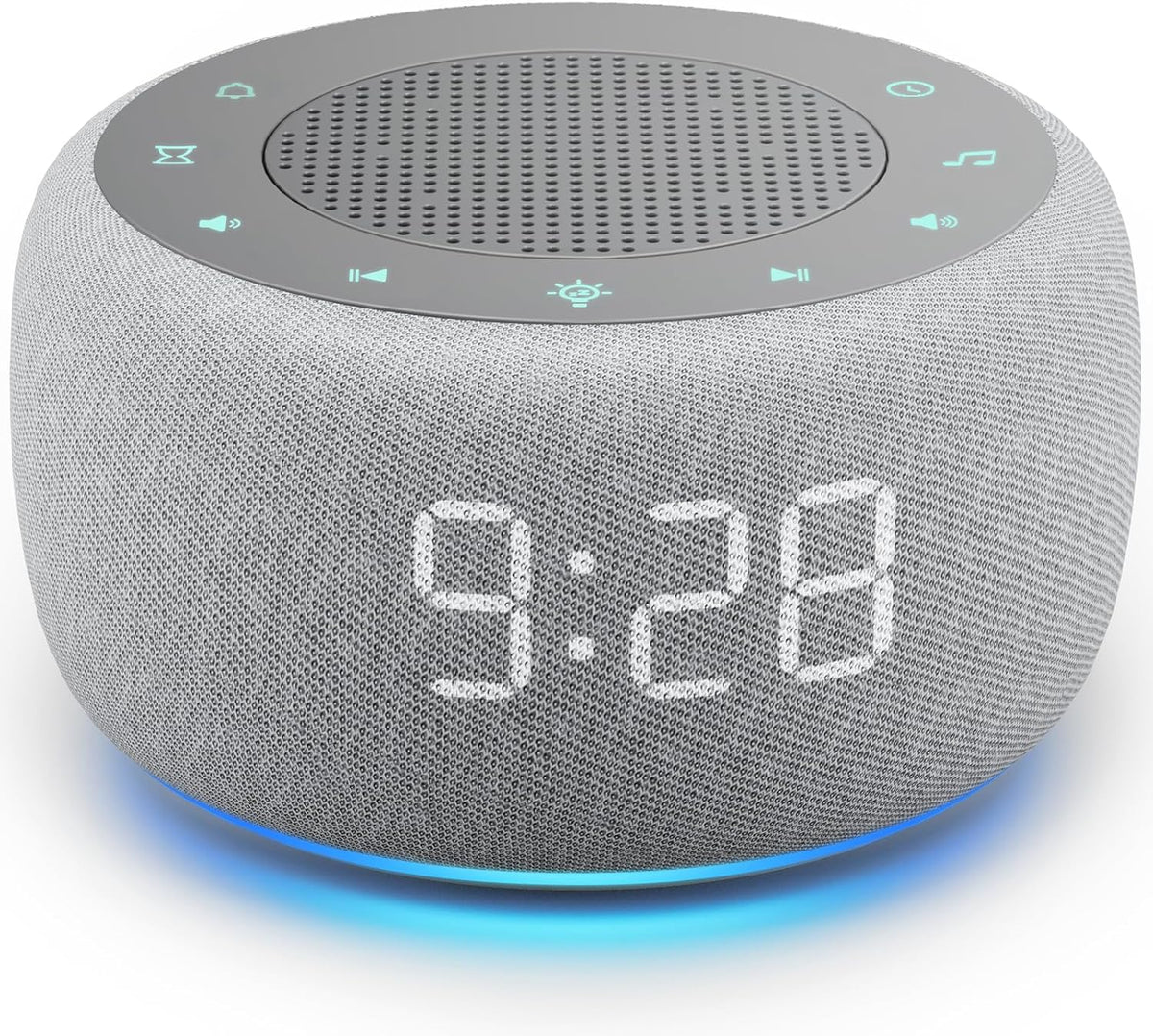 Buffbee Alarm Clock with Sound Machine for Bedrooms – 2-In-1 White Noise Machine for Sleep, Gentle Wake-Up with Soft Alarm Sounds, Ambient Night Light, Plug-In, Sleep Better, Wake Gently