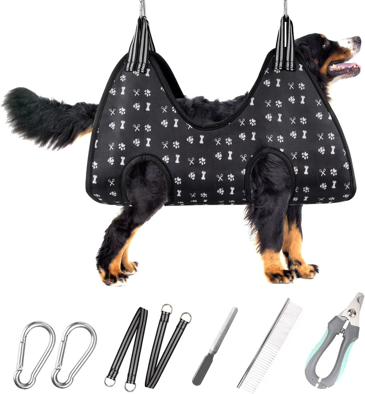 Ateson Pet Dog Grooming Hammock Harness for Nail Trimming (XXL 120Lb), Dog Sling for Easy Clipping with Nail Clippers and File