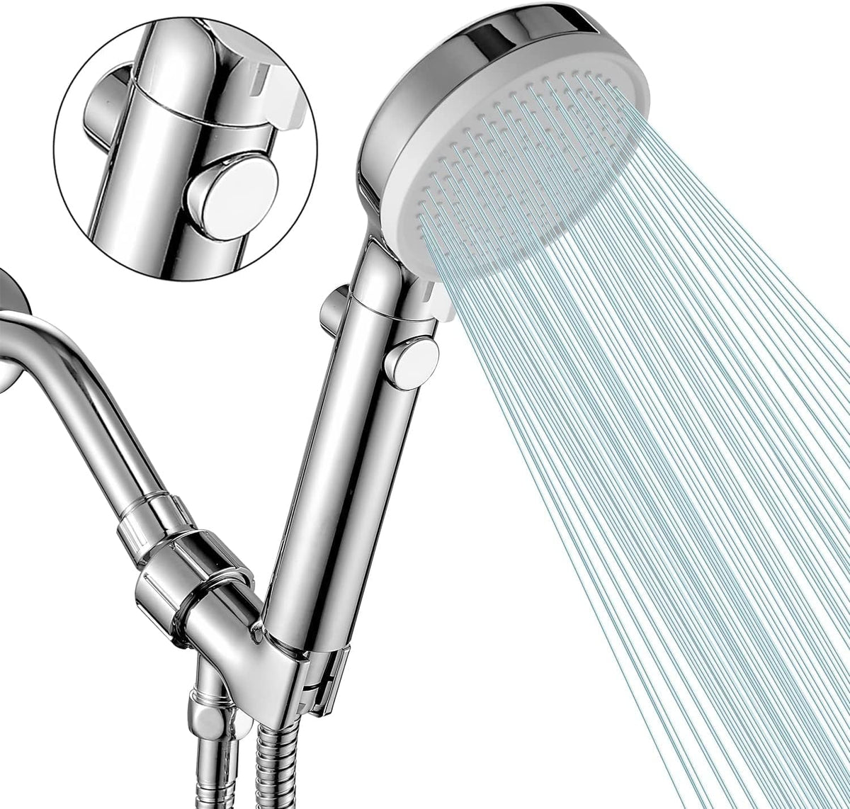 Shower Head with Handheld Shower Head with On/Off Switch 3-Modes