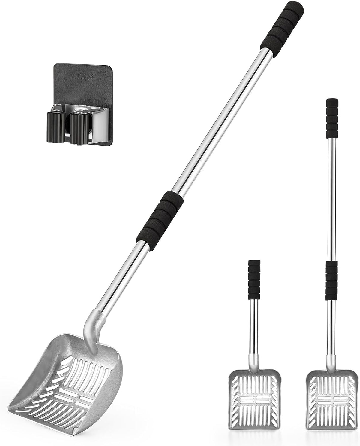 Yangbaga Metal Cat Litter Scoop, Detachable Long Handle Litter Scooper