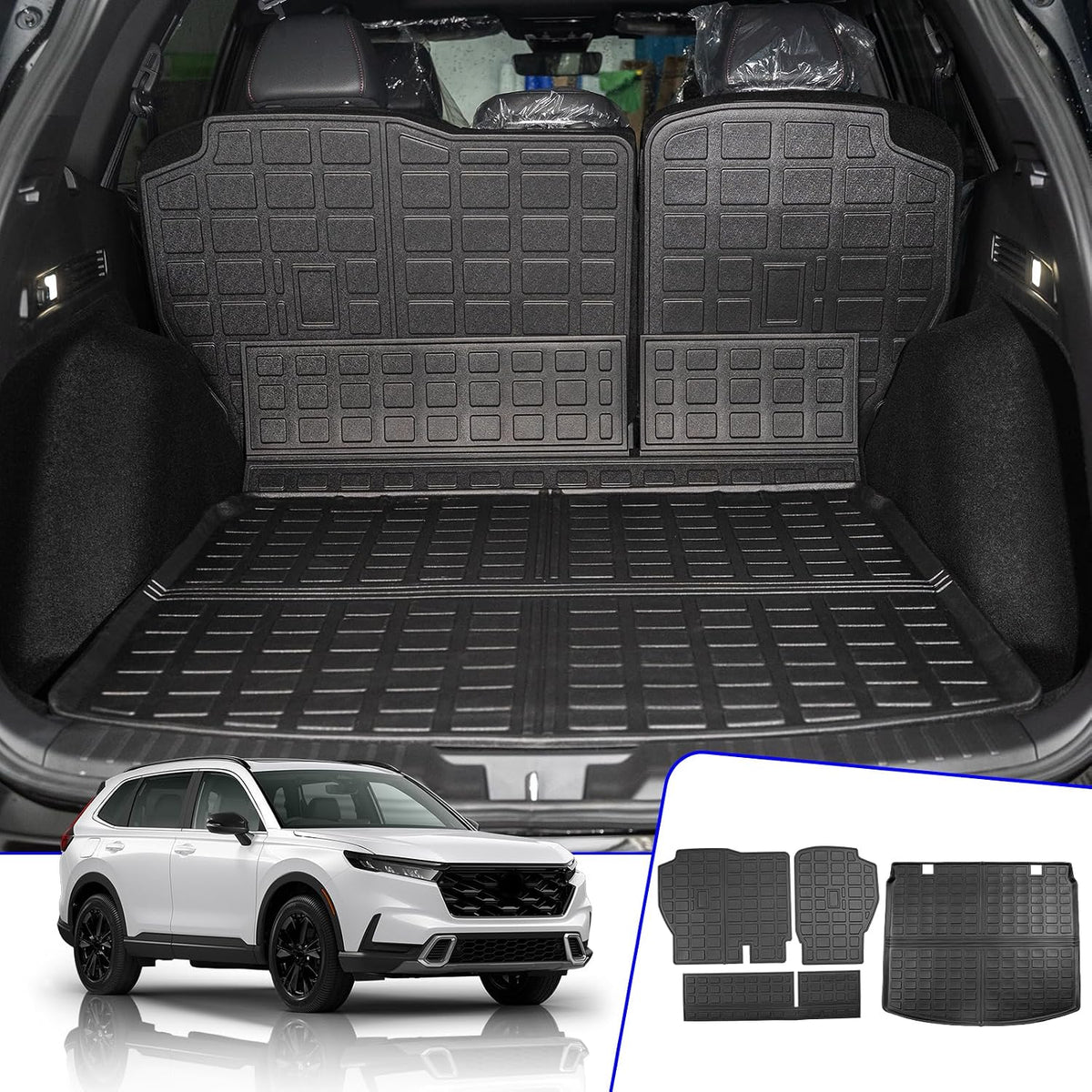 Rongtaod Cargo Mat & Backrest Mats for 2023-2026 Honda CRV with Upper Deck