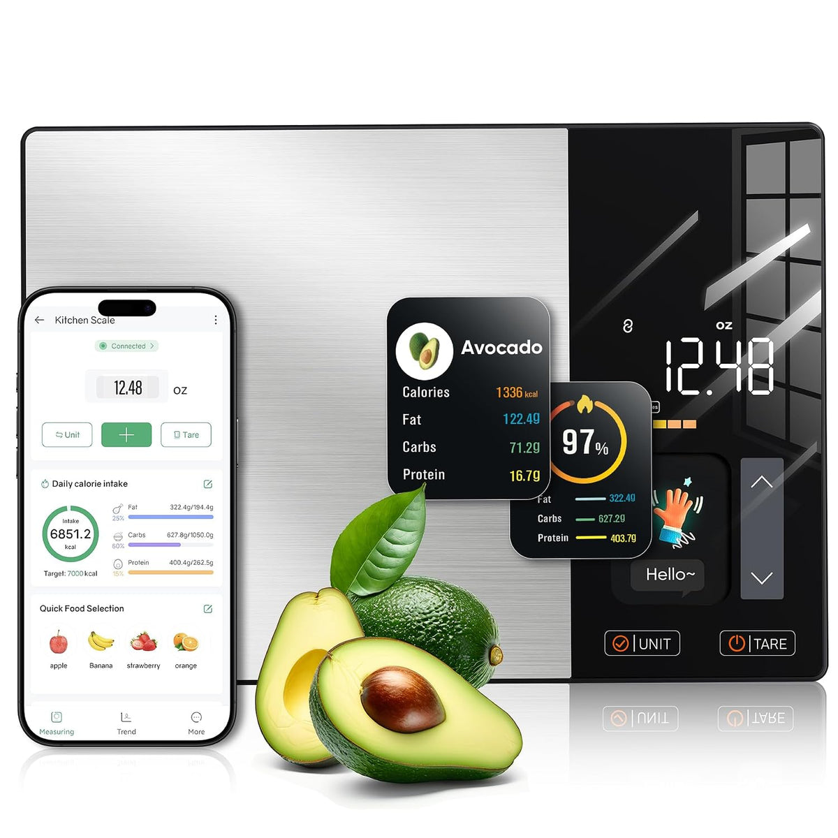 Food Scale with Nutritional Calculator, TFT Display, Track 23 Nutrients