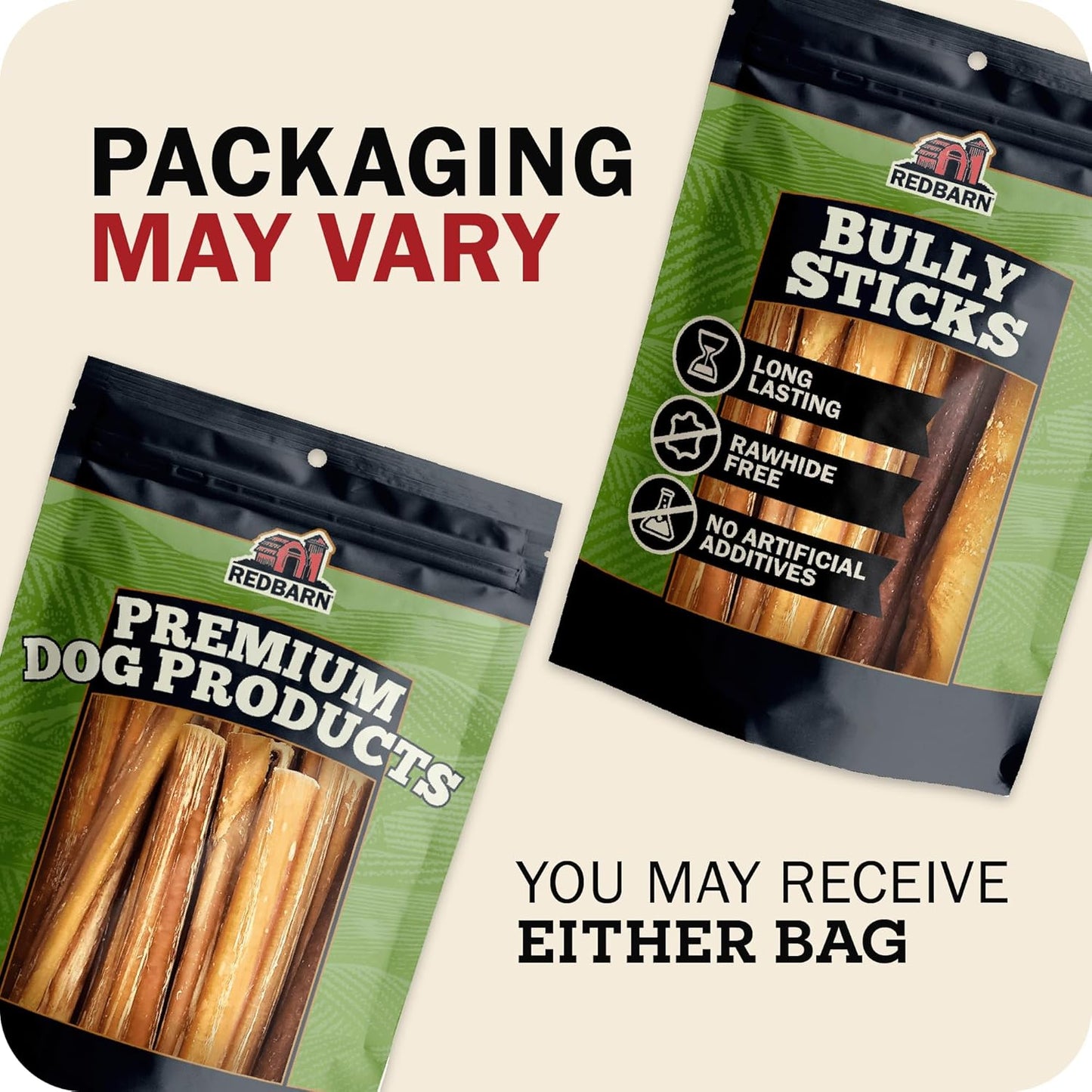 Redbarn Pet Products All Natural 5"-8" Braided Bully Sticks for Small & Large Dogs - Healthy Long Lasting Beef Chews Variety Party Pack - Single Ingredient Low Odor Rawhide Free - 8 Oz Bag