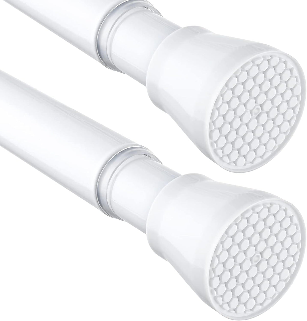 MEXAU 2 Pack Tension Curtain Rod for Windows 28 to 48 Inch, White