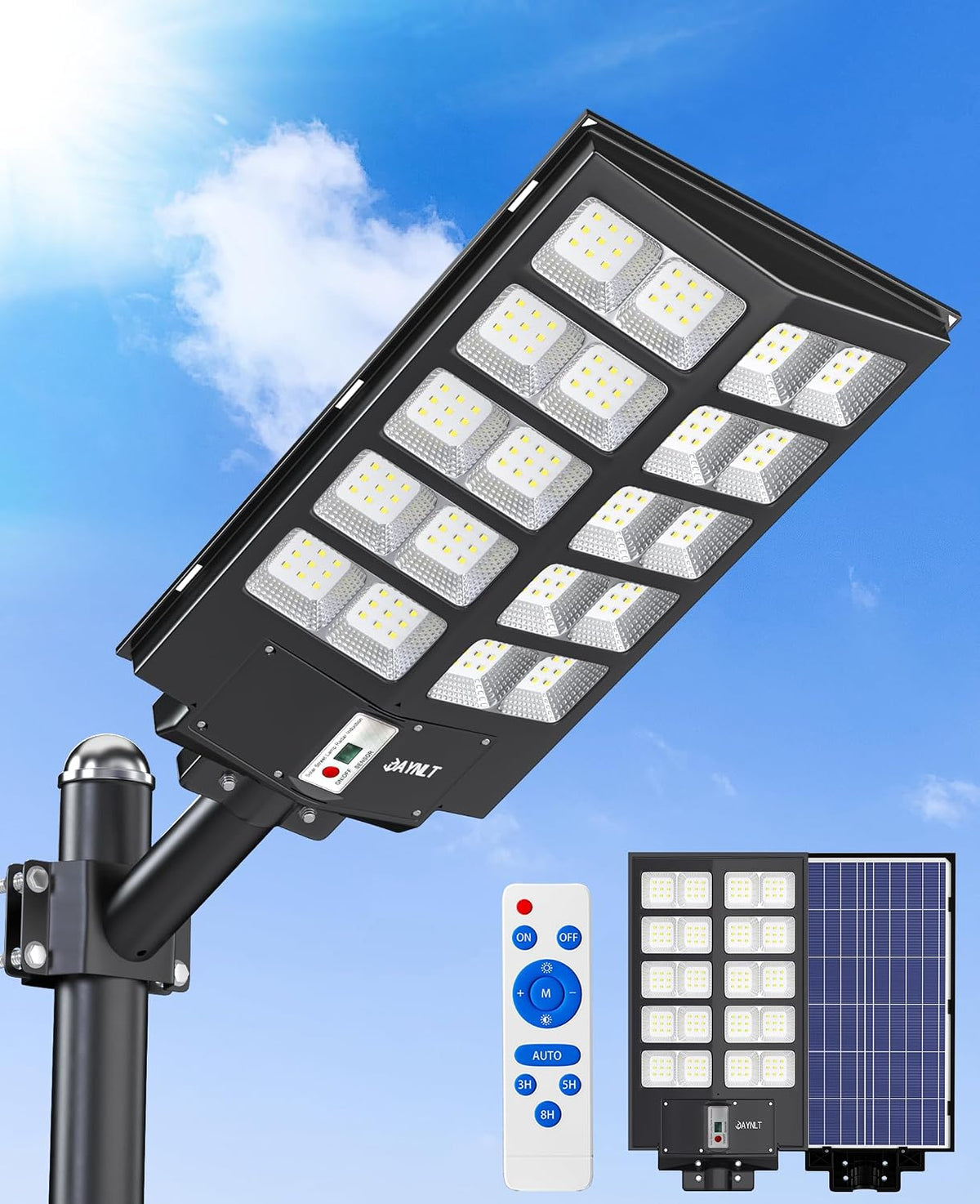 JAYNLT Y-10000W Solar Street Lights Outdoor,Parking Lot Lights Commercial