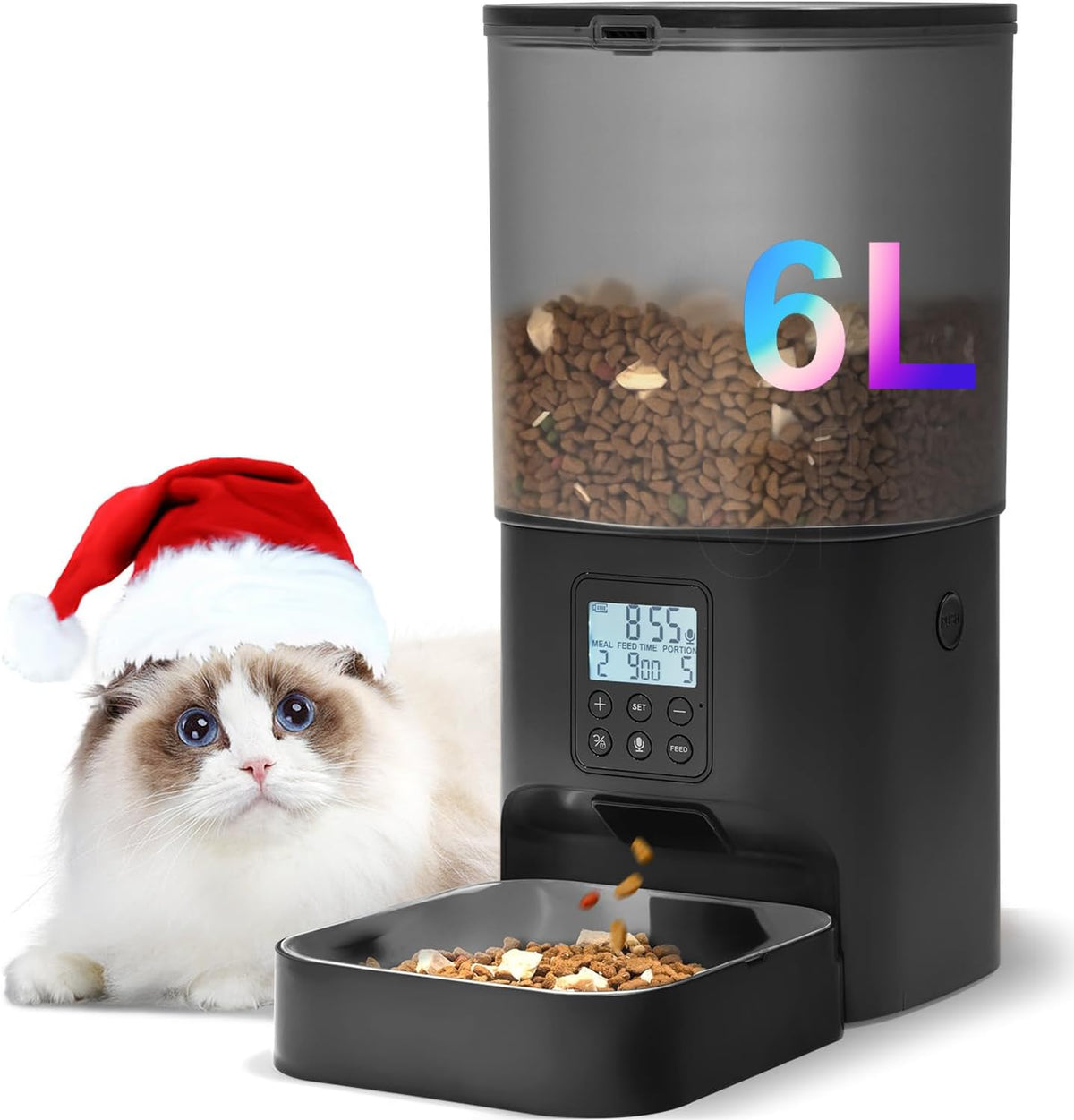 ANDOLL HOME Automatic Cat Feeder, Timed Cat&Dog Dry Food Dispenser