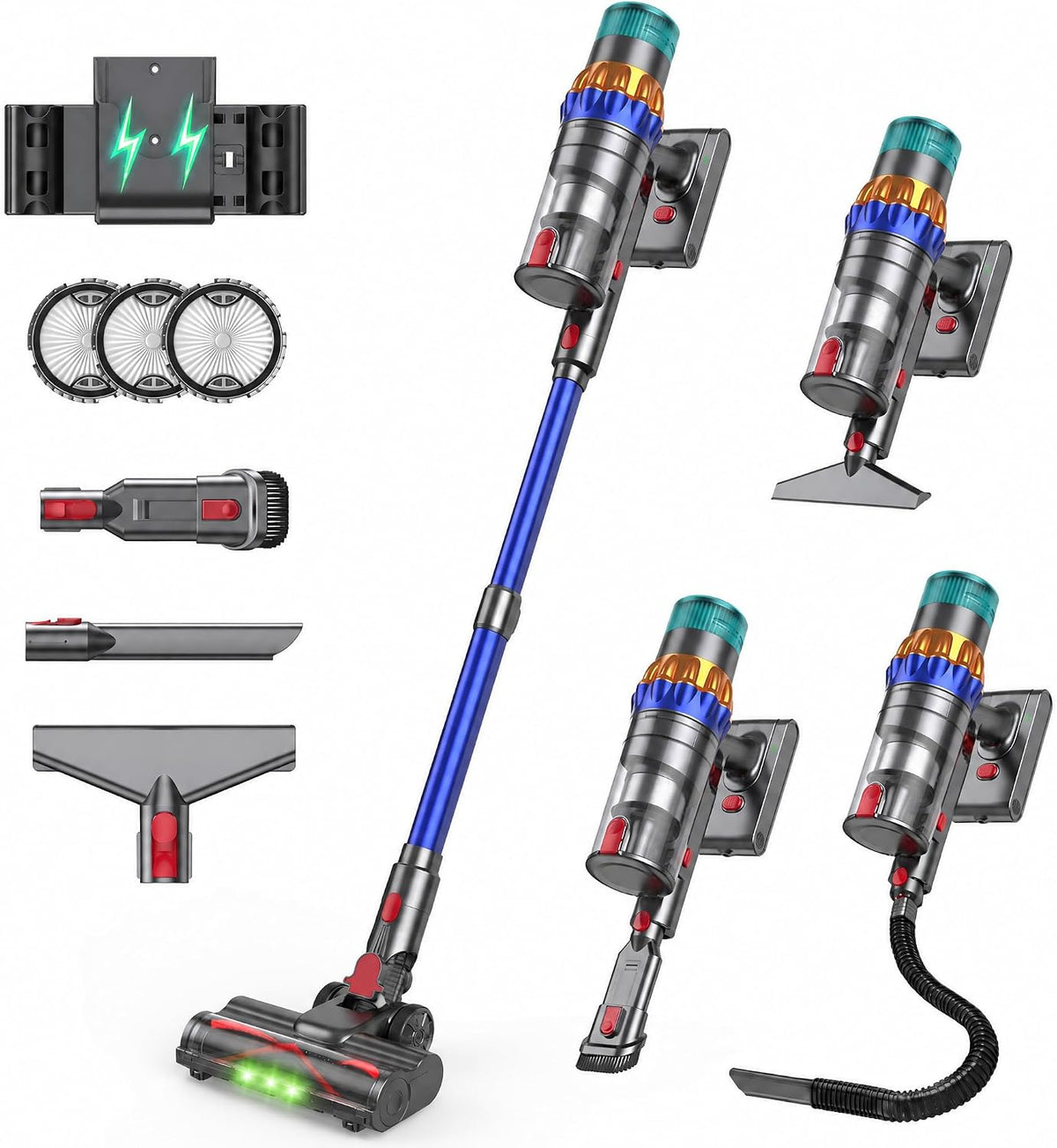 Cordless Vacuum Cleaner for Home, 650W 60Kpa 75Min Stick Vacuum Cleaner