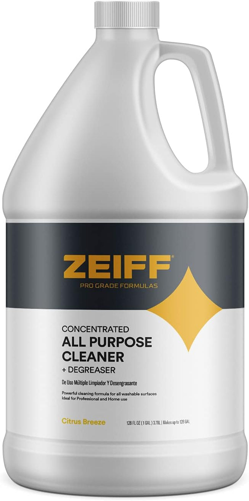 Zeiff Pro-Grade All-Purpose Cleaner & Degreaser - Powerful Cleaning & Odor Eliminating Formula for Professional & Home Surfaces - 1 Gallon Concentrate - Citrus Breeze