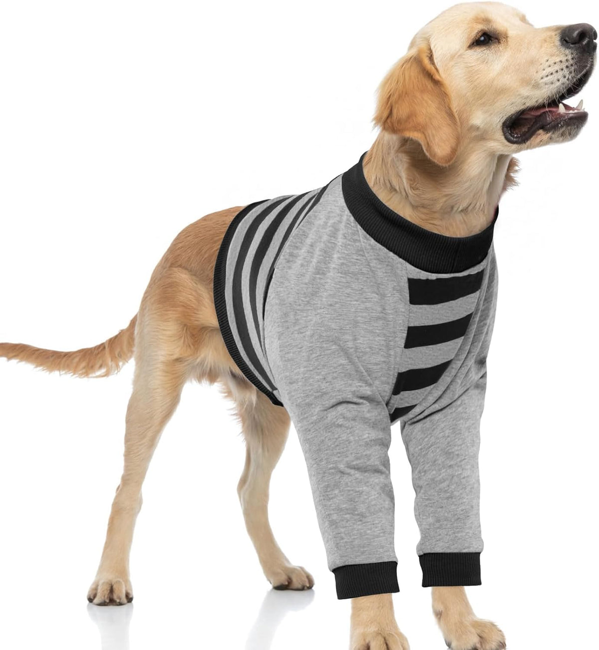 FUAMEY Dog Recovery Sleeve with Elbow Protector, Black Stripes, XL