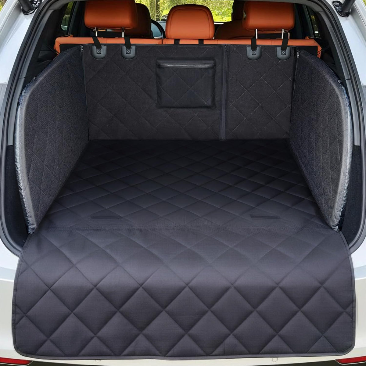 REEVAA SUV Cargo Liner for Dogs, Trunk Cover with Foam Side Walls, L