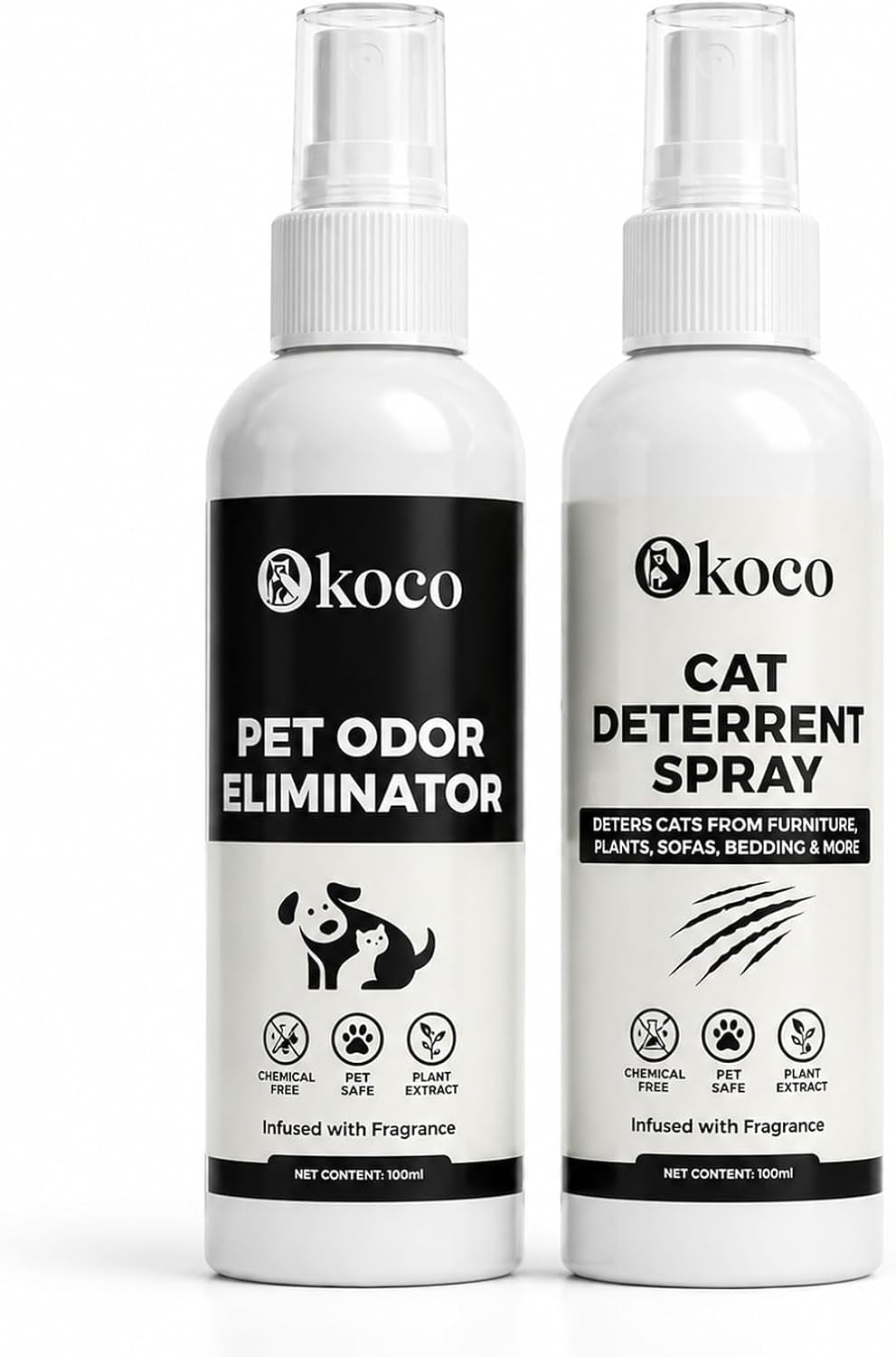 Okoco Pet Odor Eliminator & Cat Deterrent Spray for Home – Indoor & Outdoor Odor Control Spray for Furniture, Carpets, Litter Boxes & Household Surfaces