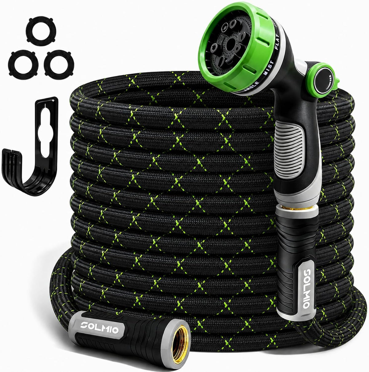 Lightweight Garden Hose, 50Ft Non Expandable Water Hose with Nozzle