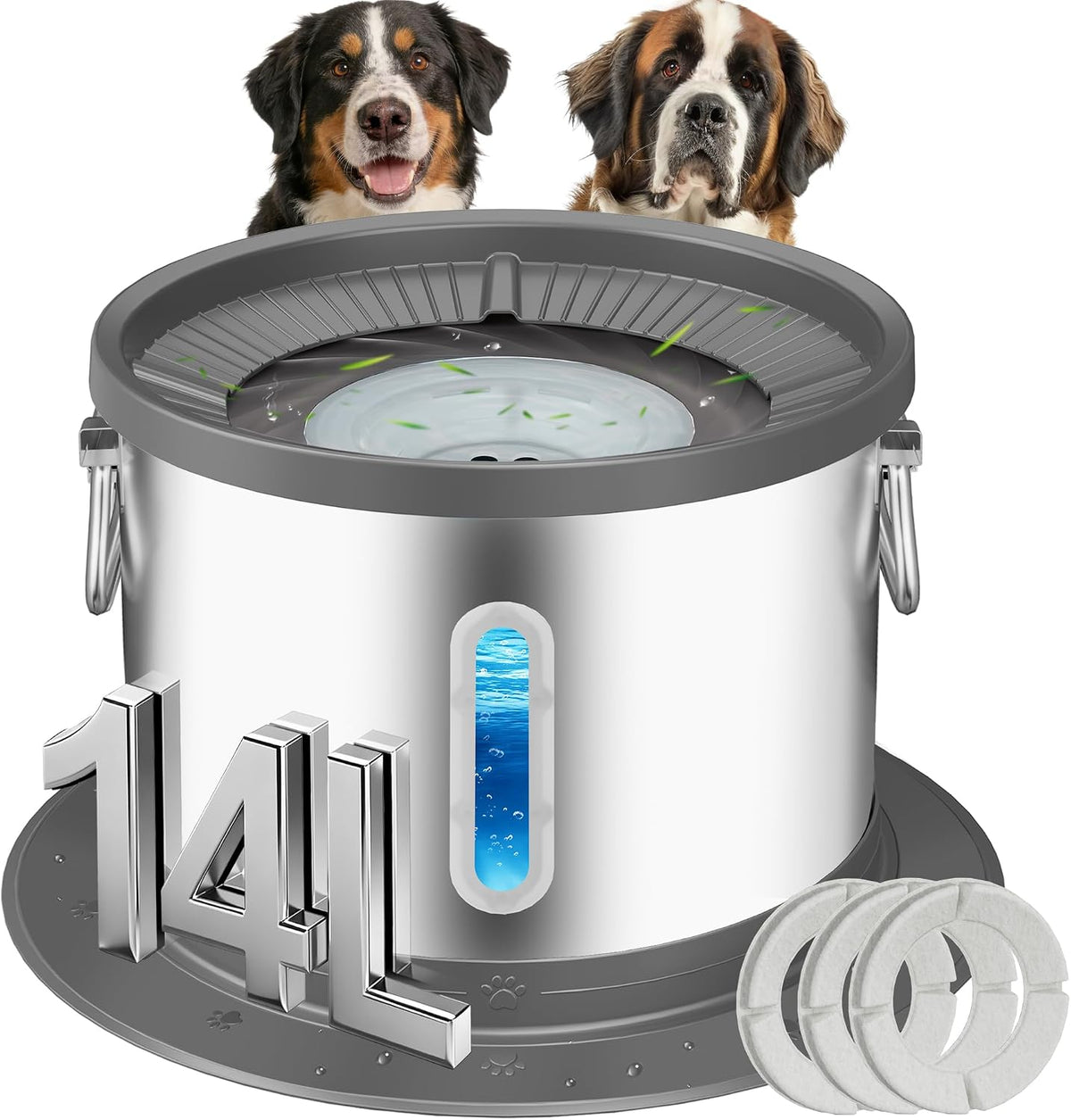 UPSKY 14L No Spill Dog Water Bowl, Spill Proof Slow Drinking for Large Dogs