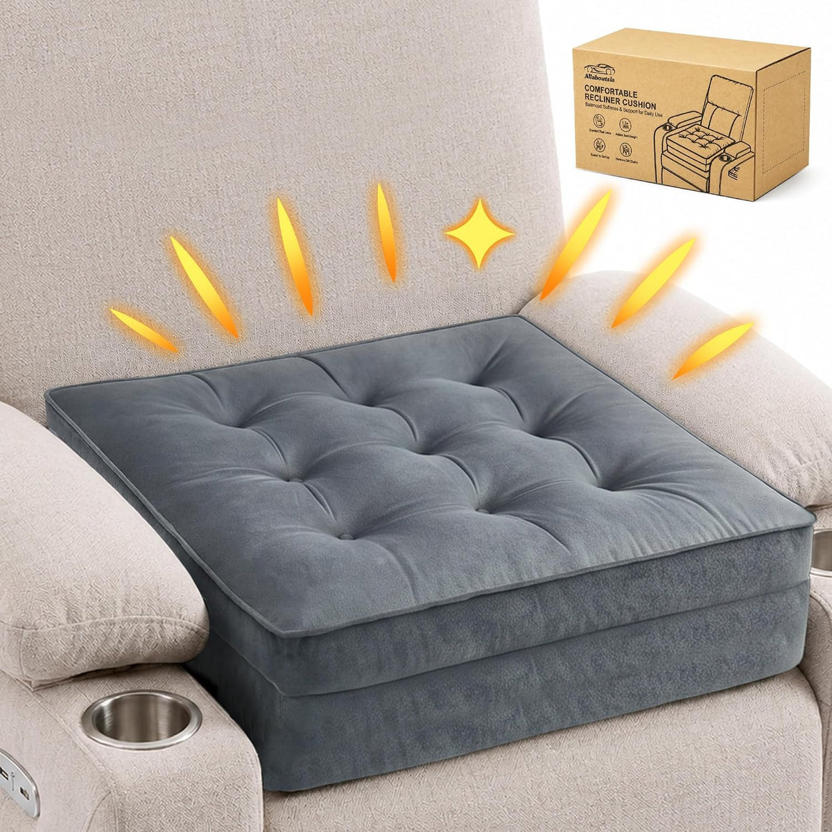 Allaboutsla Recliner Seat Cushion, 20X20X5 Lift Chair Cushion for Elderly