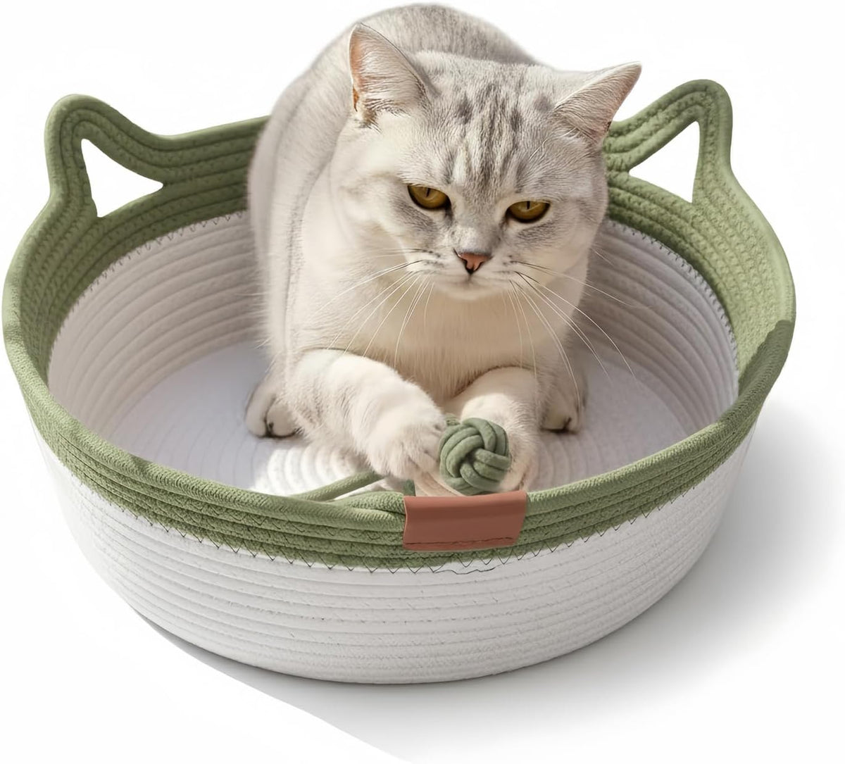 Instinct Basket for Cats - Stimuli Handwoven Cotton Rope Enrichment Bed