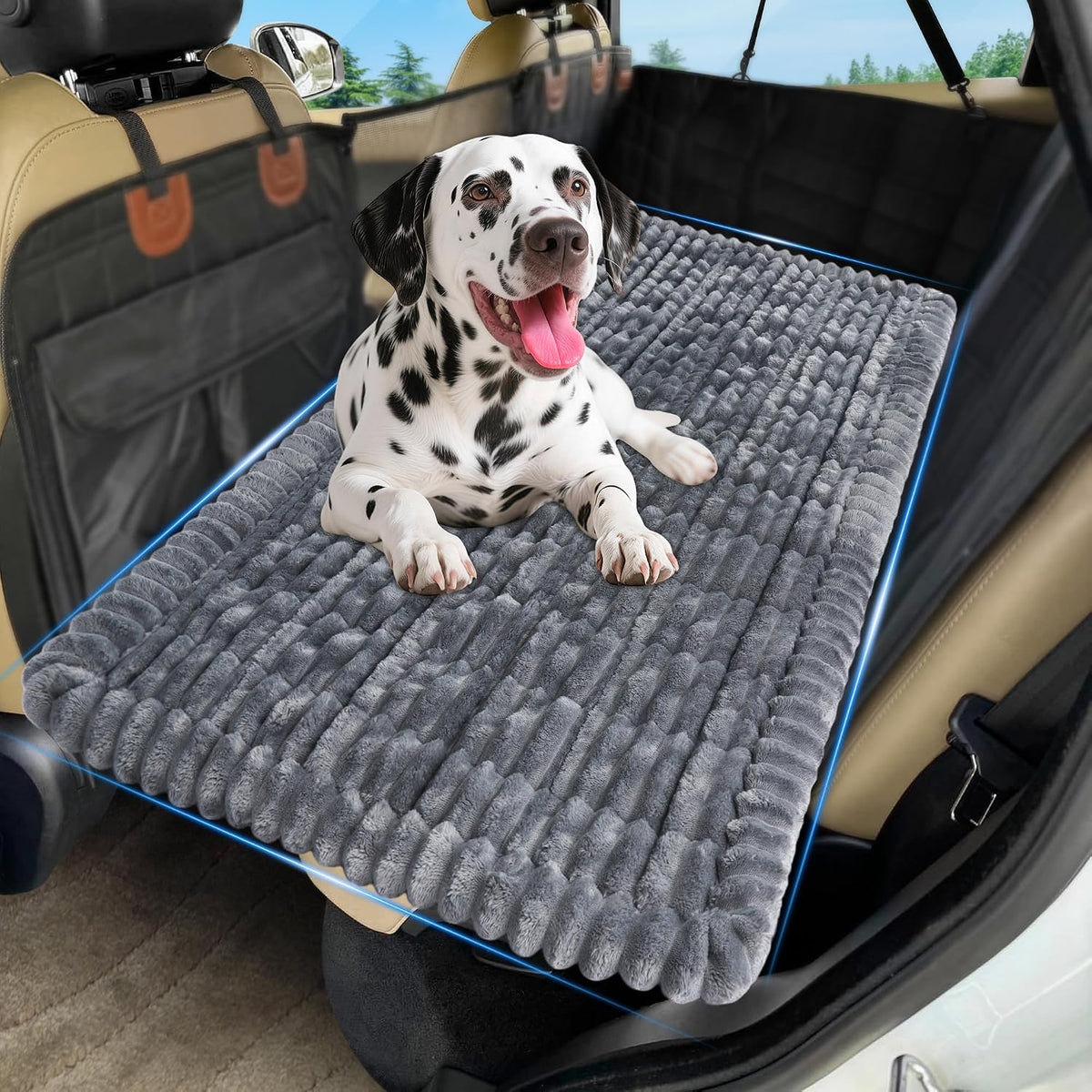 Dog Car Bed, Non-Slip Backseat Dog Bed Mat 50" L×24.6" W