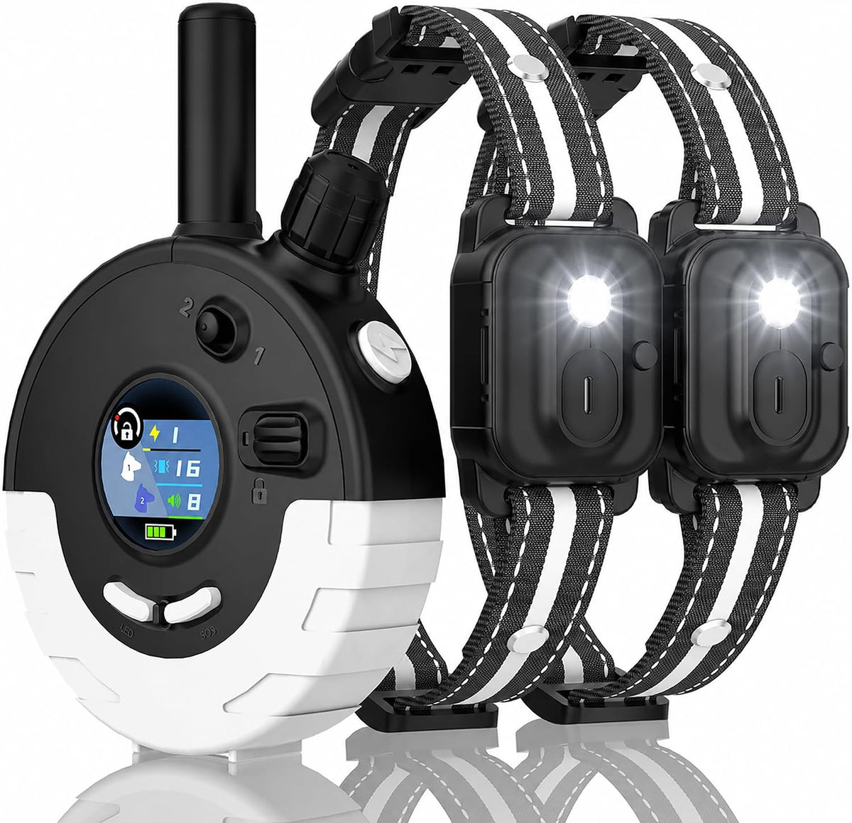 Dog Shock Collar with Remote, 3300FT Range, 2 Receiver Collars (White)