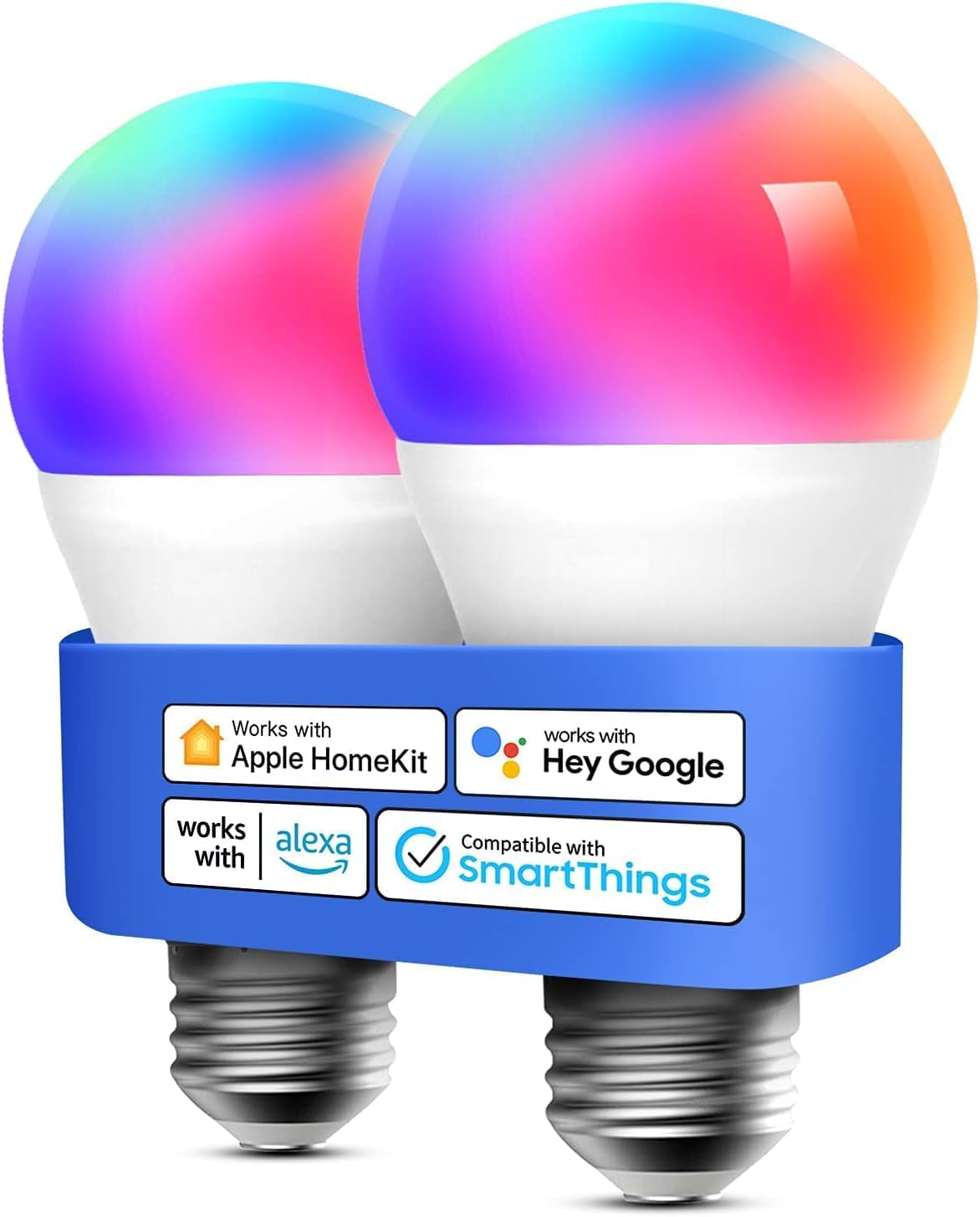 Meross Smart LED Light Bulb, Supports Apple Homekit Dimmable E26 Multicolor