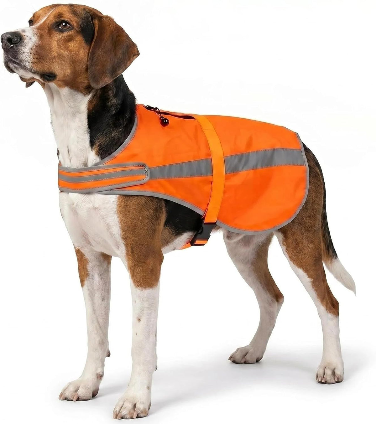Reflective Dog Vest with Removable Bell, Blaze Orange Dog Hunting Vest, High Visibility Dog Safety Vest Compatible with Harness for Hiking, Hunting, Training & Daily Walks