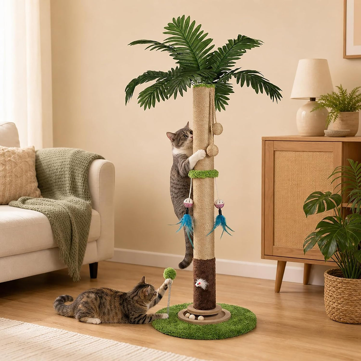 Cat Scratching Post for Indoor Cat Adult, 35 Inch Tall Tree Scratching Post