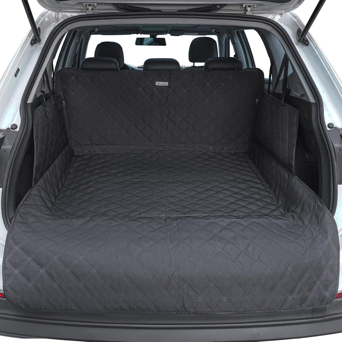 ALLANSING SUV Cargo Liner for Dogs - Heavy-Duty 900D Oxford Waterproof Pet Cargo Protector with 3-Sided Zippered All-Round Protection & TPU Suction Cups, Fits Compact Suvs