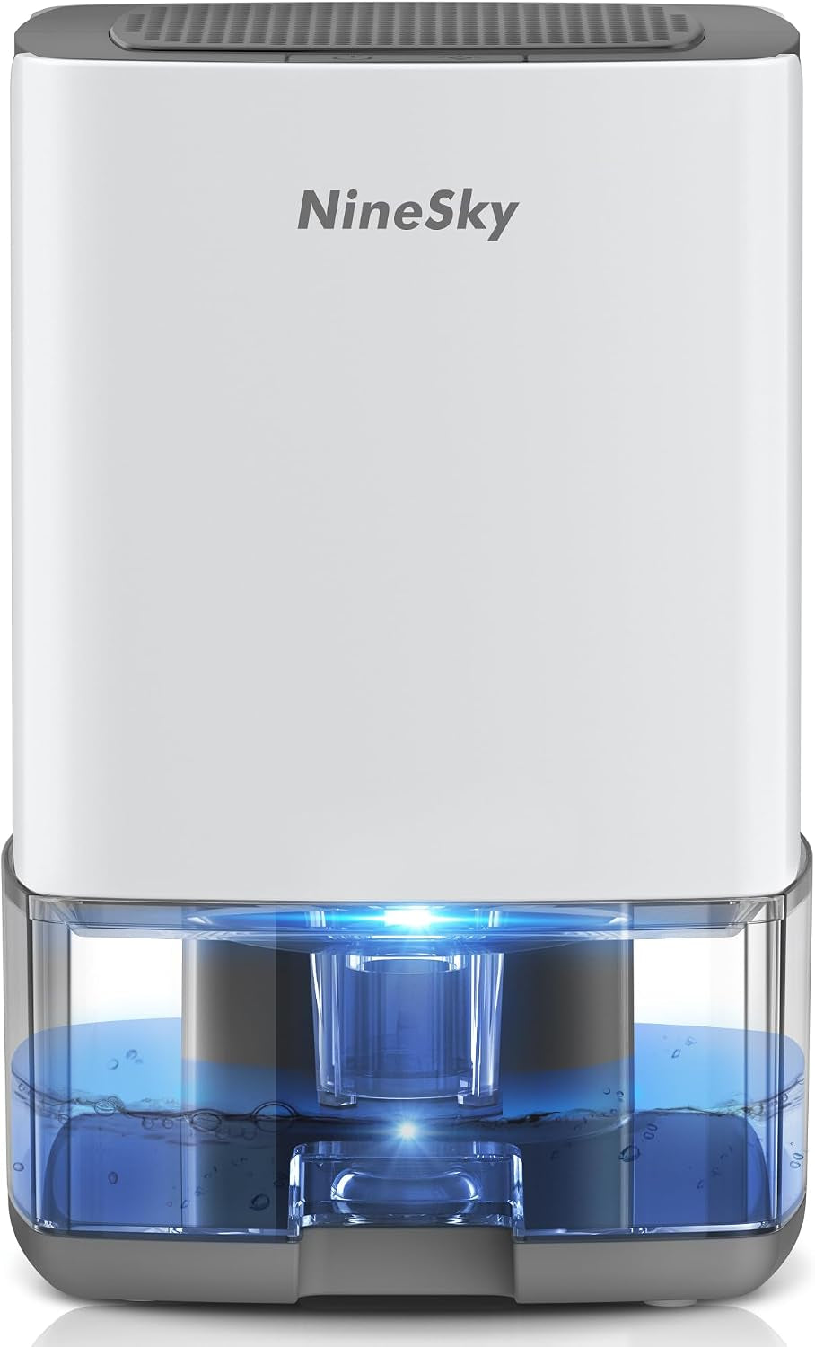 Small Dehumidifier for Home, 35Oz Water Tank(300 Sq.Ft Coverage),Dehumidifiers for Bathroom, Bedroom, Basement, 7 Colorful Lights, Auto Shut Off, White Gray