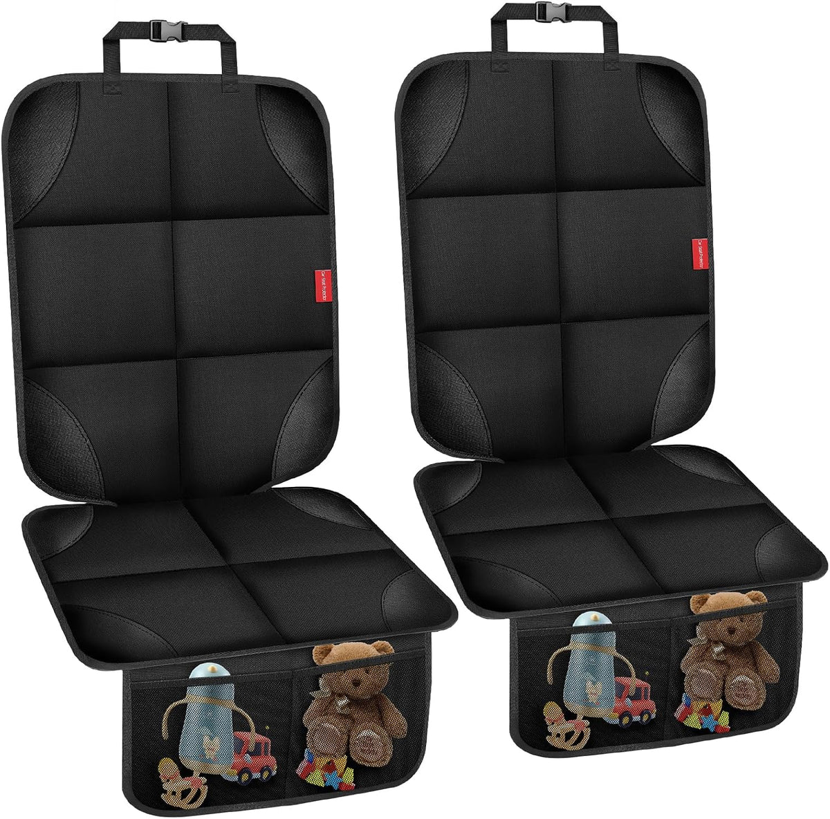 Car Seat Protector, Waterproof 600D Car Seat Cover with Storage Pocket 2PCS