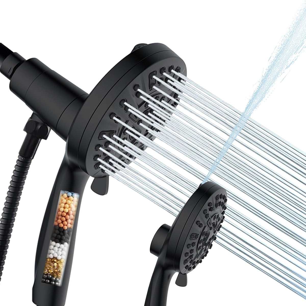 Filtered Shower Head with Handheld, Magnetic Adjustable, Matte Black
