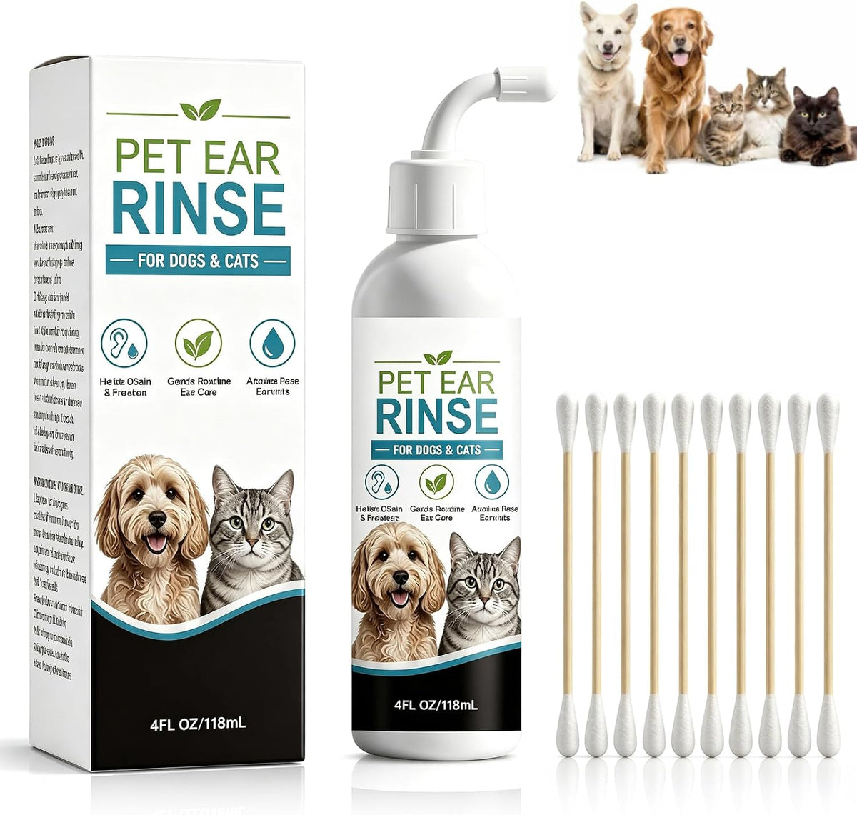 Tbexem Pet Ear Rinse,Foaming Ear Cleaner for Dogs,A