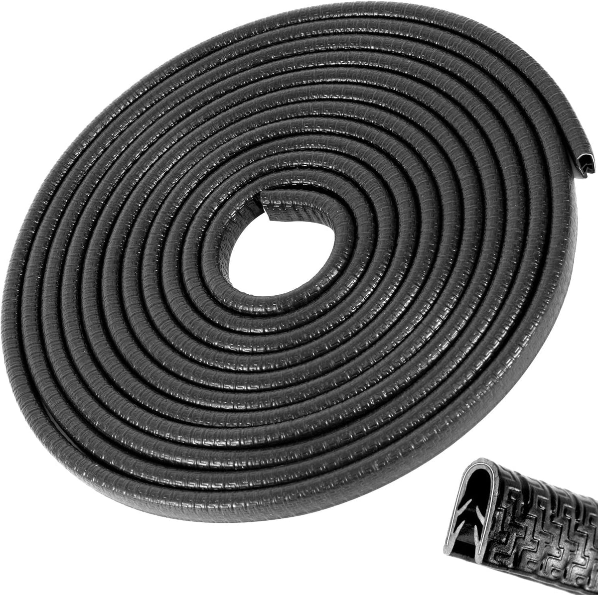 Car Door Edge Guards 32Ft(10M) Universal Rubber U Shape Edge Trim, Black
