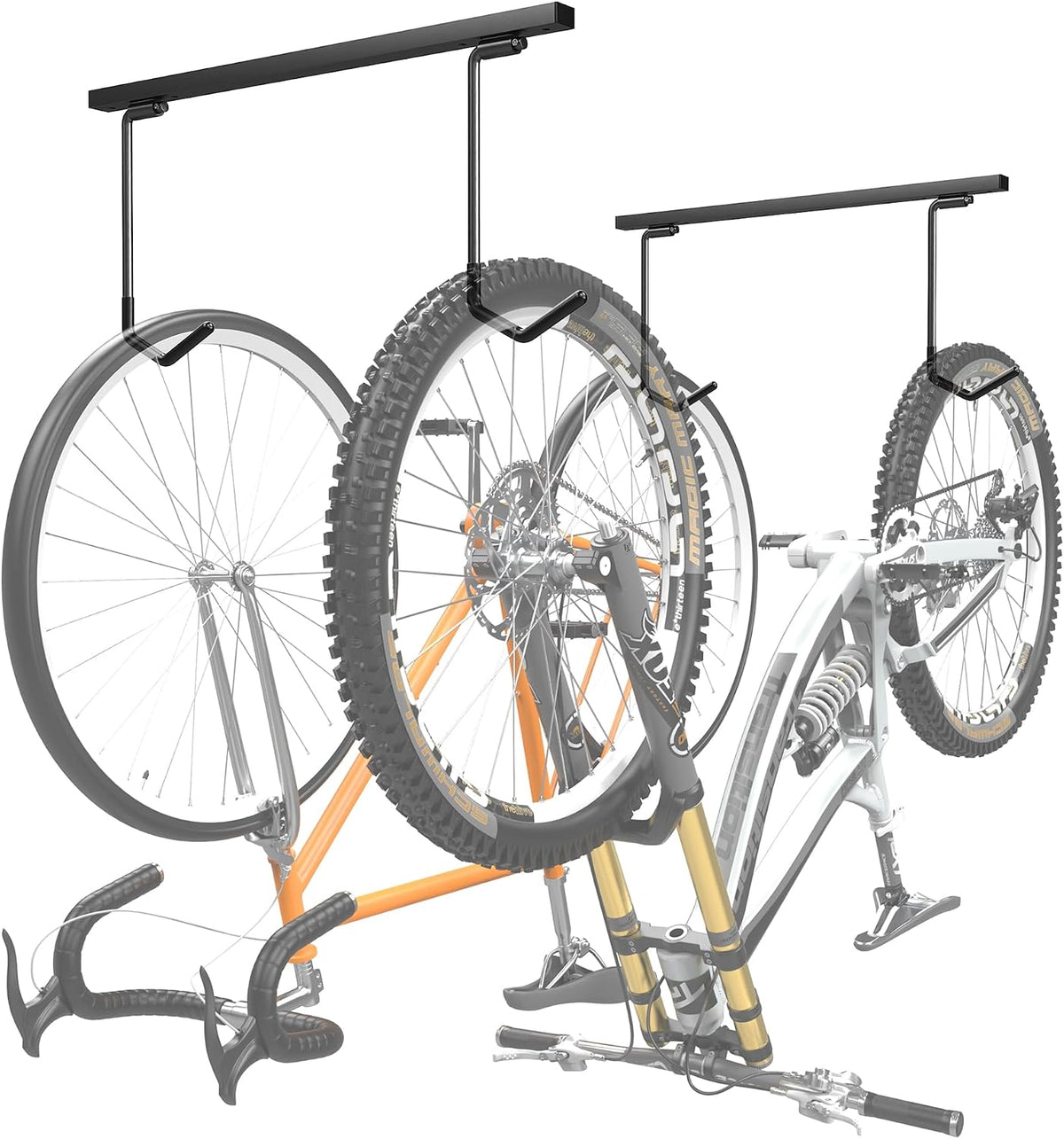 WALMANN Ceiling Mounted Bike Rack for Garage, Ceiling Bike Storage