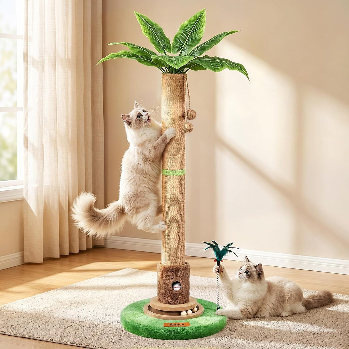 50.8" Plant Cat Scratching Post, Tall Tree Cat Scratch Post