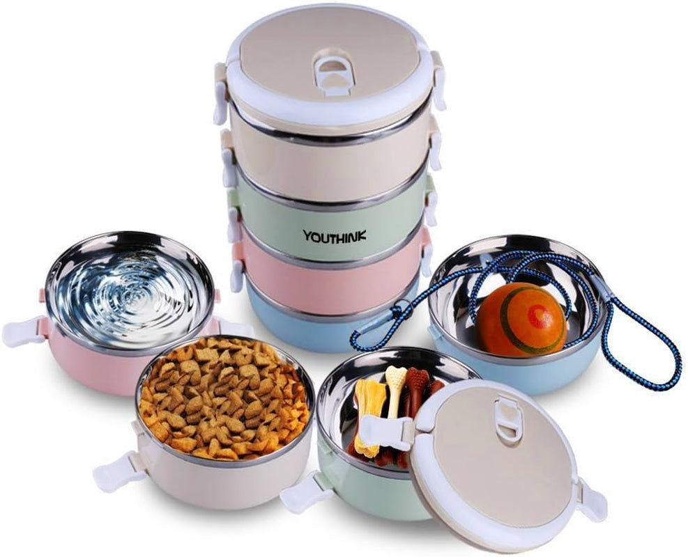 Pet Travel Bowl, Leak Proof 4-Tier Stainless Steel