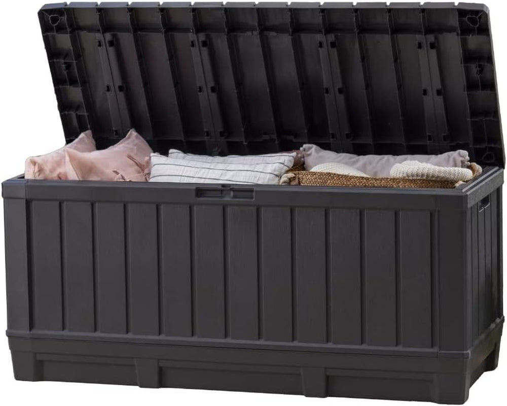 Keter Kentwood 92 Gal Outdoor Storage Box for Patio and Pool Accessories
