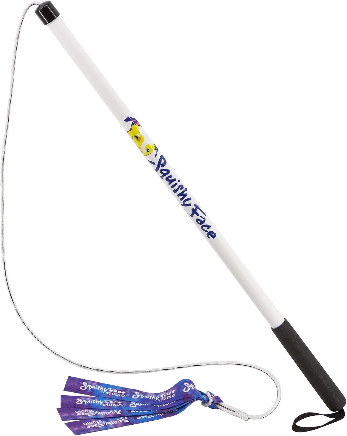 Squishy Face Studio Flirt Pole V2 with Lure - Durable Dog Toy for Fun Obedience Training & Exercise, Purple/Blue Tie Dye, Regular - 36 Inch