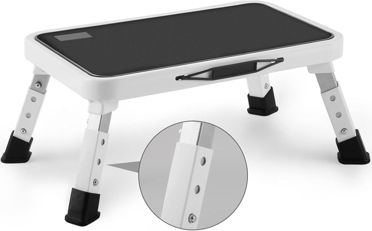 Jocauto Folding Step Stool for Adults, Height-Adjustable Small Step Stool
