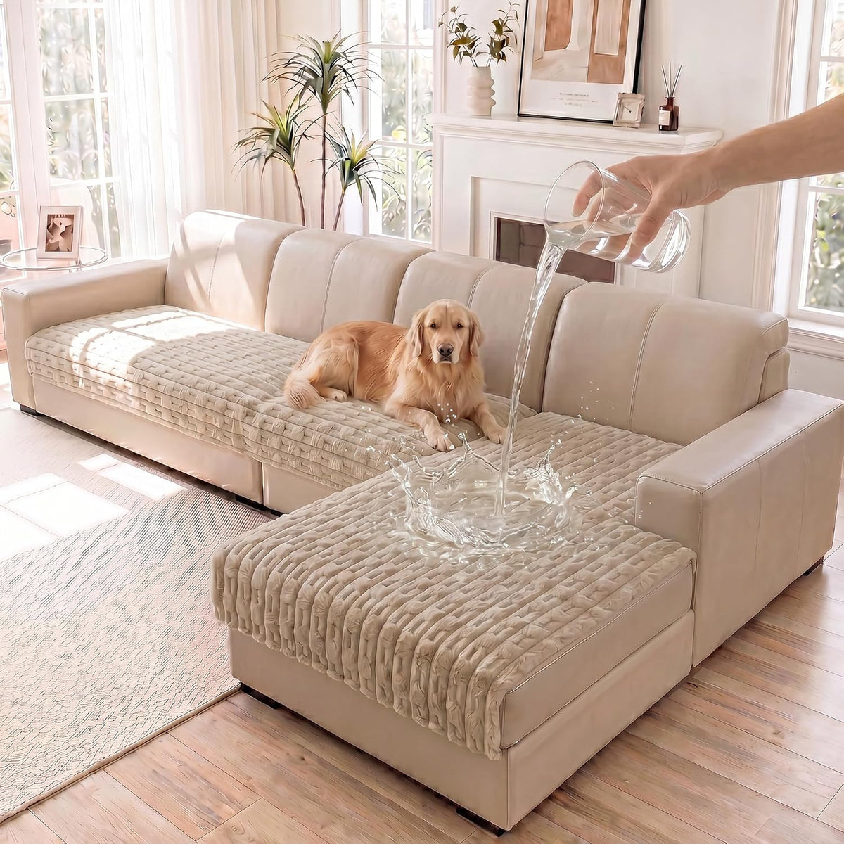 FUANGUI 2 Pack Waterproof Couch Cover for Dogs