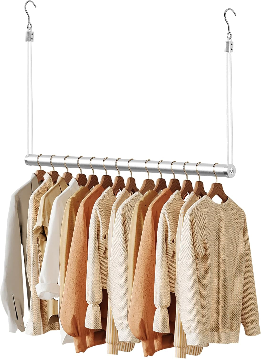 Bainong Adjustable Closet Hanging Rod 32" Silver Closet Rod Extender