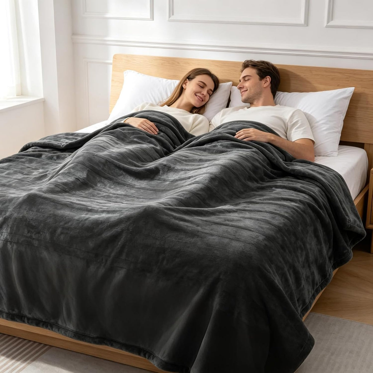 Electric Blanket Queen Size Heated Blanket 84X90'' with Dual Controllers