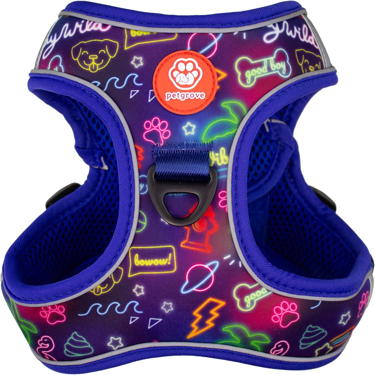 Step in Small Dog Harness – No Pull No Choke Reflective Mesh Vest with Front & Back Clips, Comfortable Dog Harness for Small Sized Dog (Neon Nights, S)