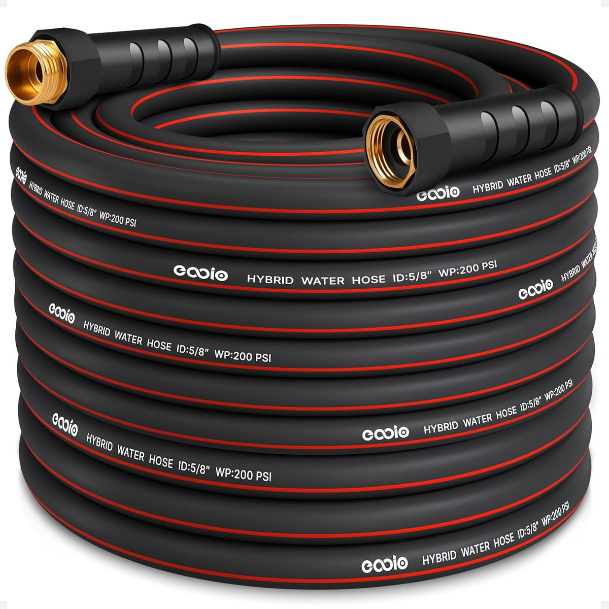 Heavy Duty Garden Hose 75Ft, NON-EXPANDABLE Flexible Water Hose, Kink Resistant Lightweight Hybrid Hose, Leakproof Hose Male to Female Fittings