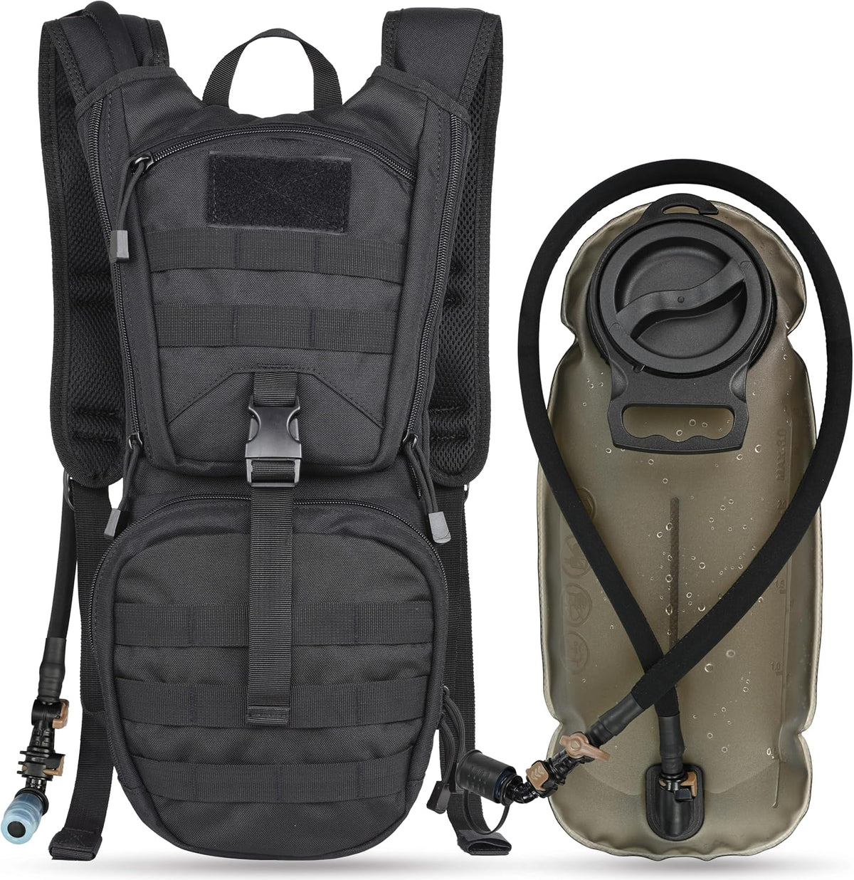MARCHWAY Tactical Molle Hydration Pack Backpack with 3L TPU Water Bladder