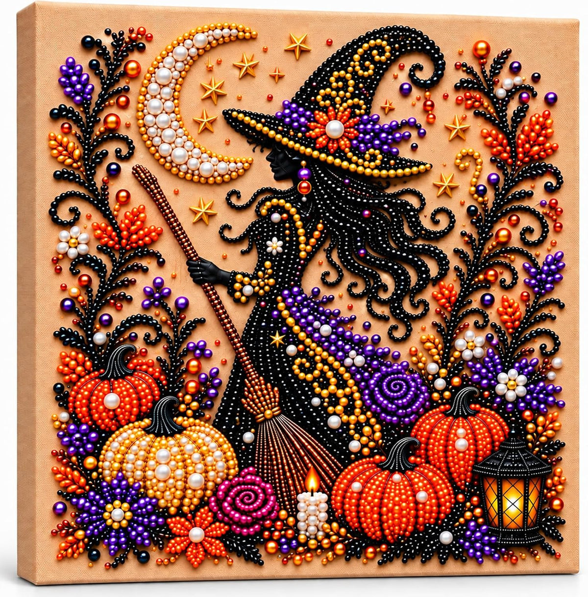 Pearl and Diamond Art Kits for Adults, Halloween Decor, Framed Decorations