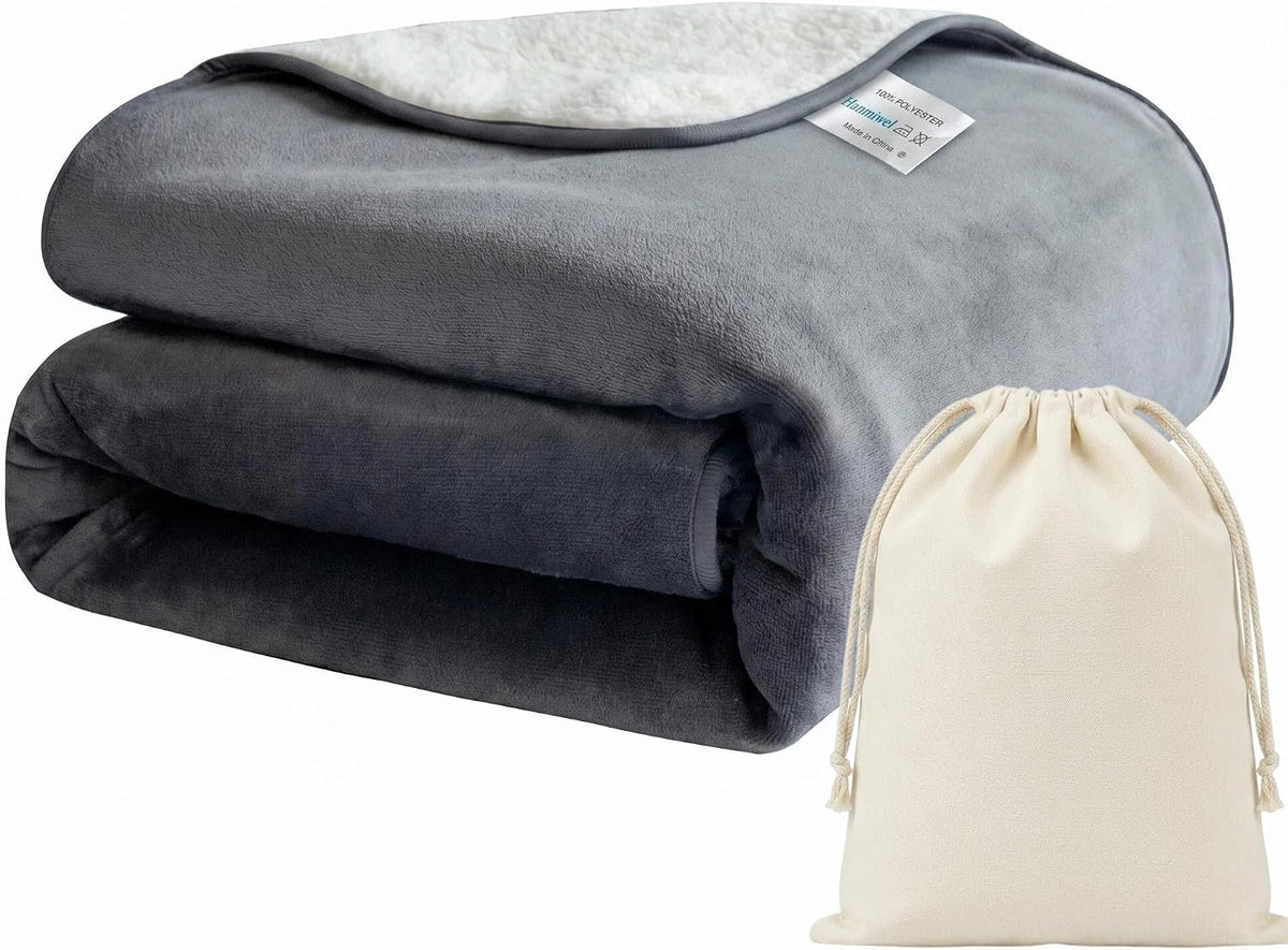 Large Waterproof Dog Blanket with Canvas Bag, 50"X60", 980G, 514GSM Heavy Duty Fleece Throw, Soft Flannel & Lambswool with TPU Lining, Machine Washable for Large Dog, Multi-Purpose Bedding (50"X60")