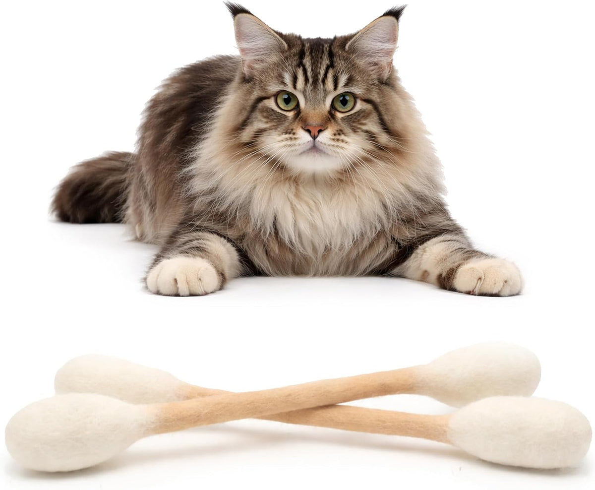 Glaciart One XXL Swabs Cat Toys with Catnip - 2 Pk | Durable for Chew, Cute Cat Toys Interactive Kitty for Boredom, Exercise, & Play | Filled W/Organic Catnip for Anxiety & as Digestive Aid