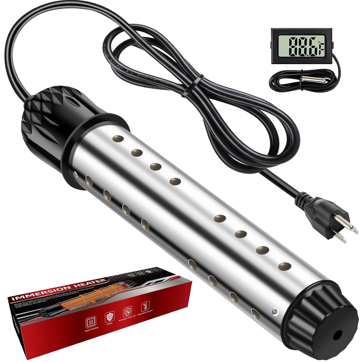 Portable Water Heater, Immersion Heater for Bucket, Rapid Heating