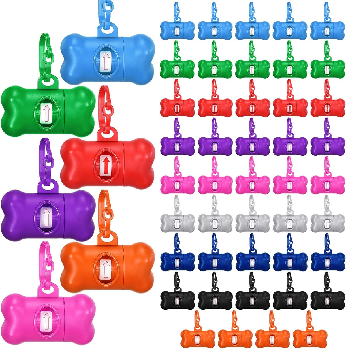 Zhehao 50 Pack Dog Poop Bag Holders for Leashes, Classic